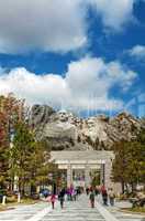 Mount Rushmore monument with tourists near Keystone, SD