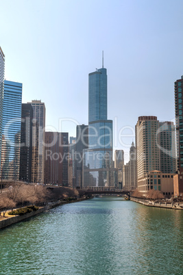Trump International Hotel and Tower in Chicago, IL in morning