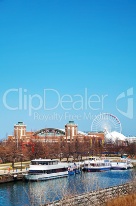 Navy Pier in Chicago in the morning