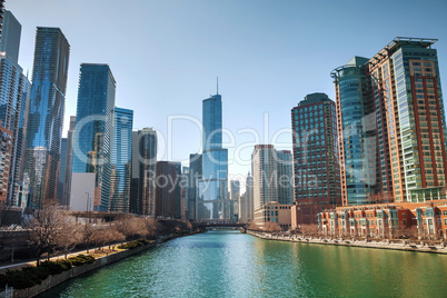 Trump International Hotel and Tower in Chicago, IL in morning