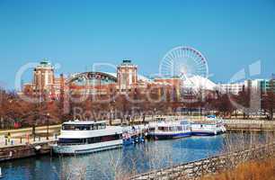 Navy Pier in Chicago in the morning