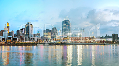 Cincinnati downtown panoramic overview