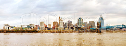 Cincinnati downtown panoramic overview