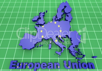 european countries 3d illustration