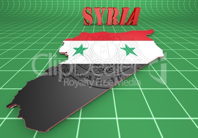 Map illustration of Syria with map