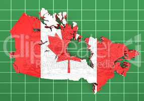 Map of Canada with flag colors