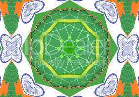 Ethnic pattern. Abstract kaleidoscope  fabric design.