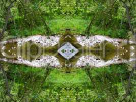 Ethnic pattern. Abstract kaleidoscope  fabric design.
