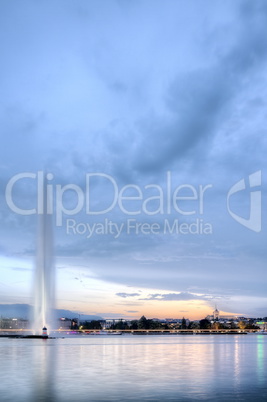 Geneva fountain, Switzerland, HDR