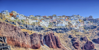 Oia village on Santorini island, north, Greece