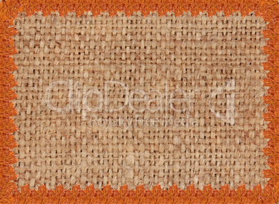 Frame from the yellow leaves on the sacking Frame from the yellow leaves on the sacking