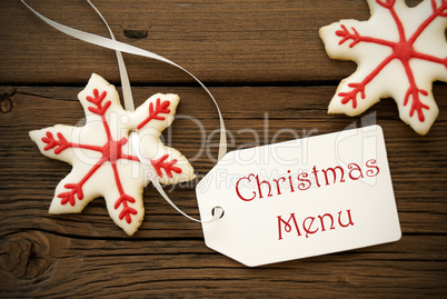 Christmas Menu Label with Cookies