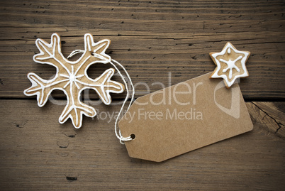 Banner with Copy Space and Ginger Bread Snowflake