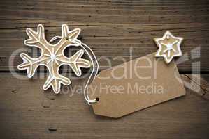 Banner with Copy Space and Ginger Bread Snowflake