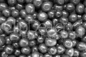 black and white friuts of berries of cherry