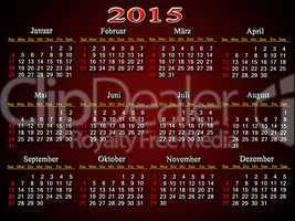 claret calendar for 2015 year