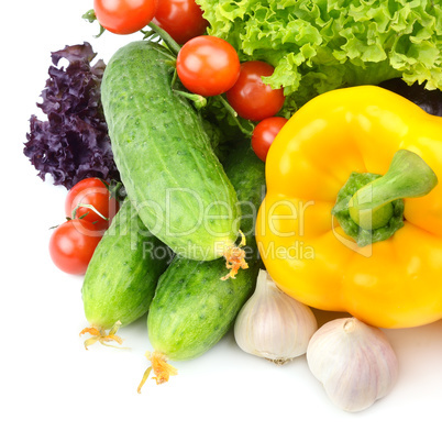 set vegetables isolated on white background