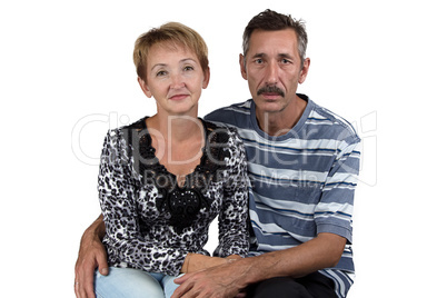 Portrait of the happy old man and woman