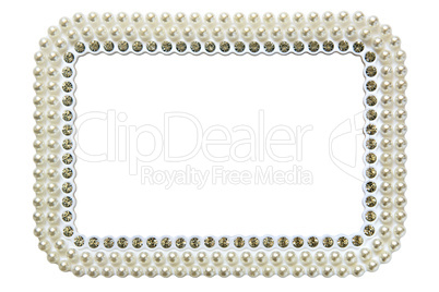 frame for photo with pearls isolated on white background