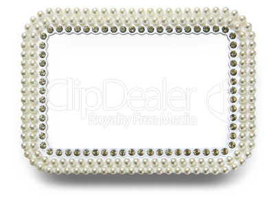 frame for photo with pearls isolated on white background