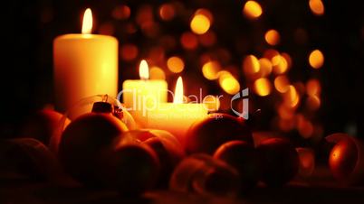 Christmas Candles on a Dark Background