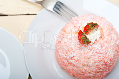 fresh strawberry and whipped cream dessert