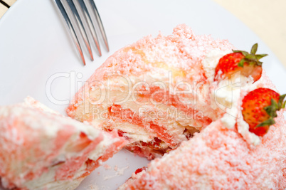 fresh strawberry and whipped cream dessert