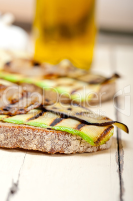 grilled vegetables on bread