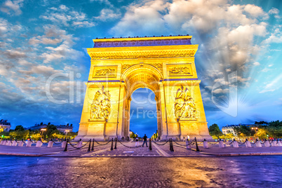 Triumph Arc at night in Paris