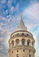 The Galata Tower, ancient building in Beyoglu, Istanbul - Turkey