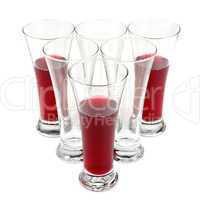 glasses with fruit juice