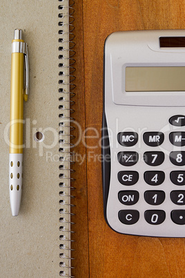 Calculator and pen