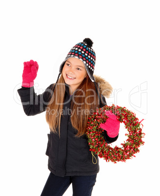 Girl with advents wreath.