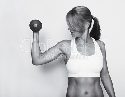 Fitness woman with Top black and white