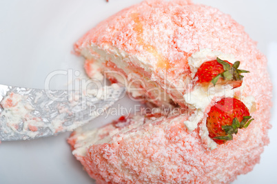 fresh strawberry and whipped cream dessert