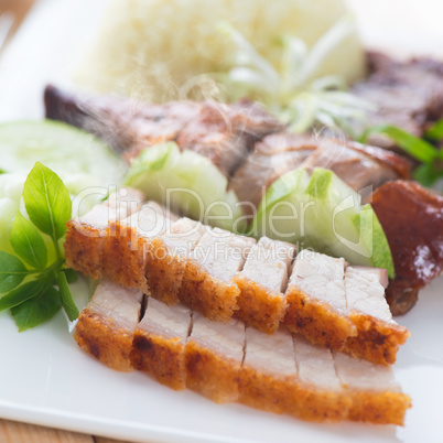 Chinese roasted pork or siu yuk