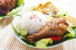 Malay food nasi ayam penyet