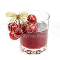 cherry and glass of juice