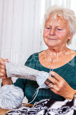 Grandma when knitting