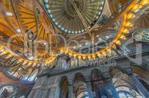 The Hagia Sophia (also called Hagia Sofia or Ayasofya) interior