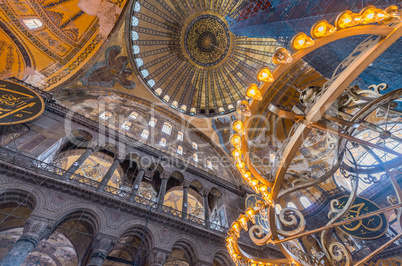 The Hagia Sophia (also called Hagia Sofia or Ayasofya) interior