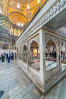 The Hagia Sophia (also called Hagia Sofia or Ayasofya) interior