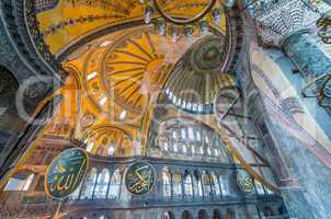 The Hagia Sophia (also called Hagia Sofia or Ayasofya) interior