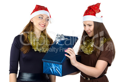 Photo of young women with the present