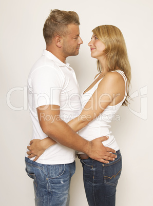 Couple embracing each