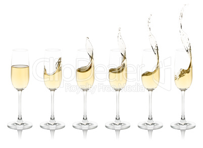 Splashing Champagne Flutes