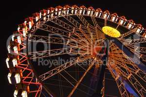 Ferris wheel at the Oktoberfest at night