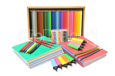 notebooks and pencils
