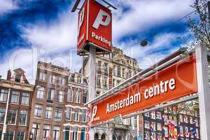 Amsterdam. City streets signs and directions