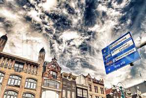 Amsterdam. City streets signs and directions